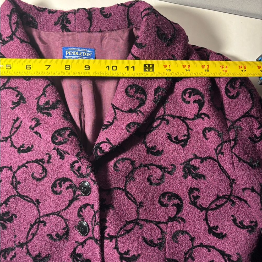 Pendleton Women’s Blazer Wool Blend Button Maroon… - image 5